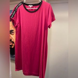 Womens Pink Calvin Klein T-Shirt Dress - Size XL